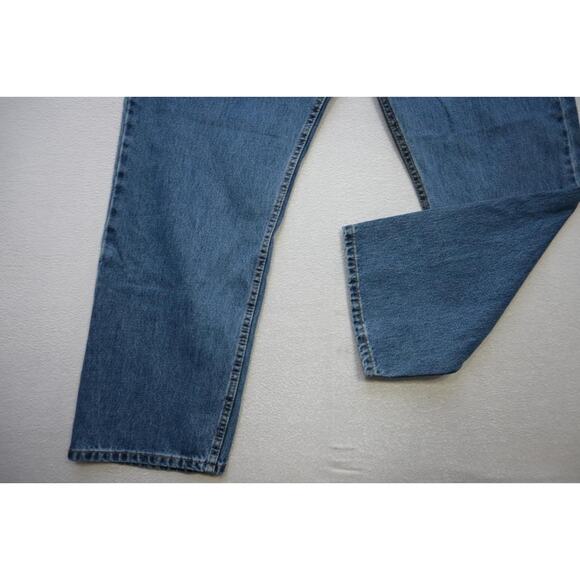 Levi's 505 Regular Fit Straight Rugged Denim Blue Jeans Mens Sz 44 x 30 - Picture 3 of 8